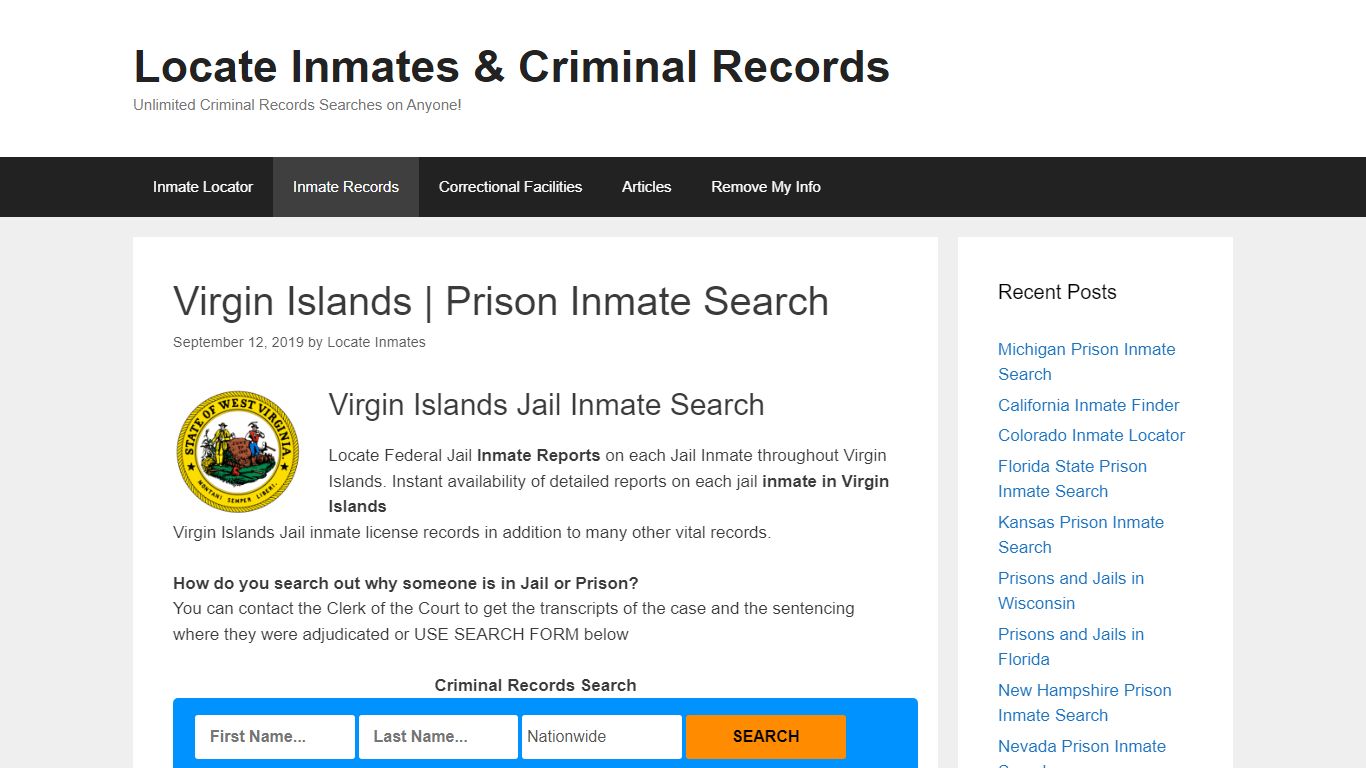 Virgin Islands | Prison Inmate Search – Locate Inmates ...